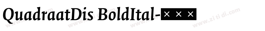 QuadraatDis BoldItal字体转换 QuadraatDis BoldItal字体转换